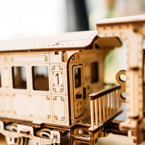 3D Wooden Puzzle - 34"x7″ Wooden Train - Engineering DIY Wooden Model for Adults - Picture 8 of 10